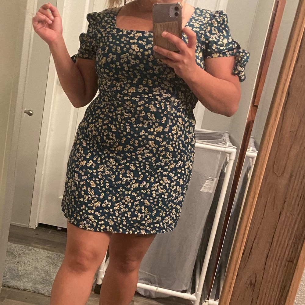 Green mini dress